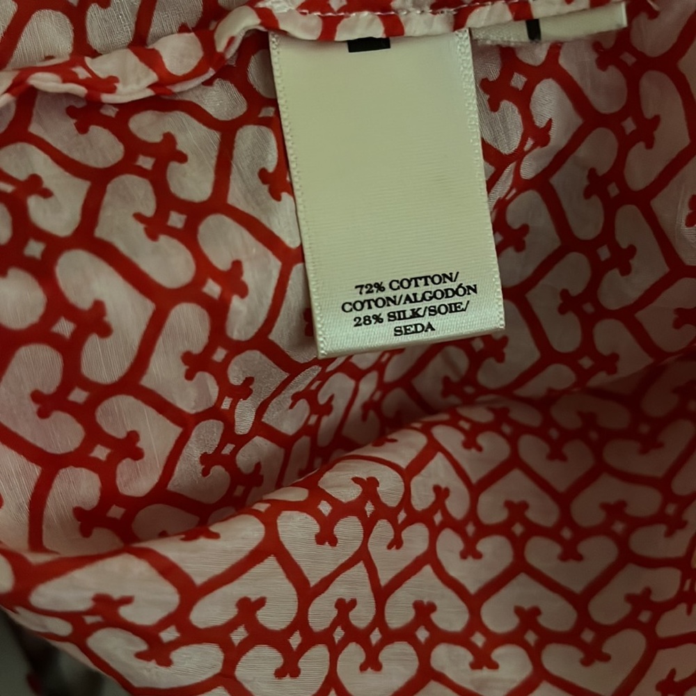 Ann Taylor Red and White Button Down Shirt - Picture 5 of 6